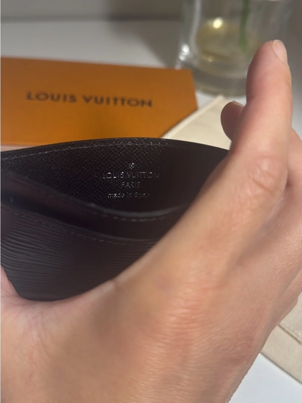 Louis Vuitton Black Epi Leather Card Holder